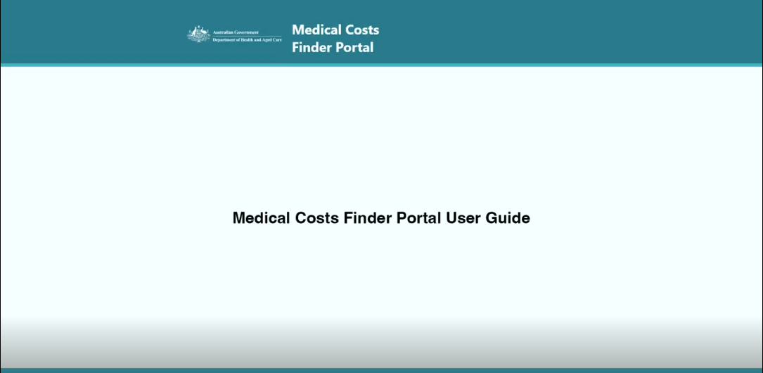 Medical Costs Finder portal video demonstration